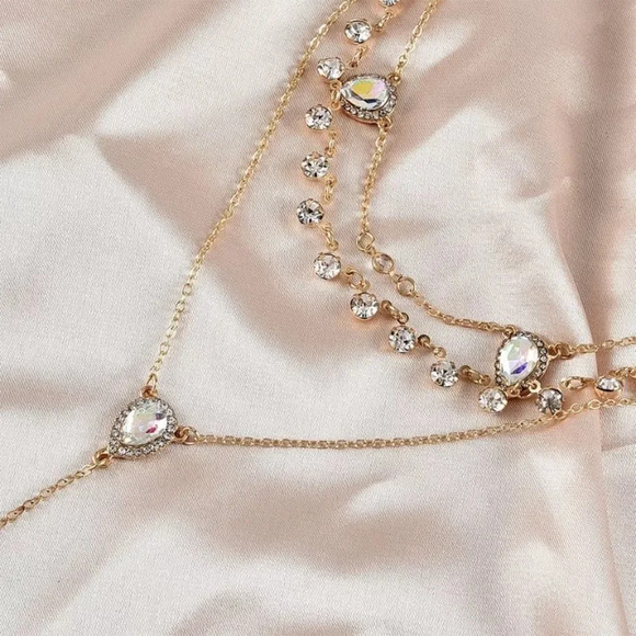 NEW! Dainty Boho Minimalist Gold Layered Necklace/ Y-Necklace - Picture 2 of 9